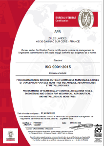 Certificat ISO9001 2022